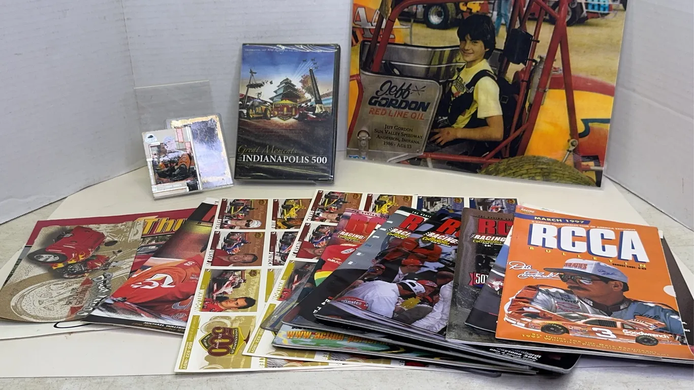 Racing Memorabilia Lot With Dale Earnhardt Jeff Gordon Ephemera