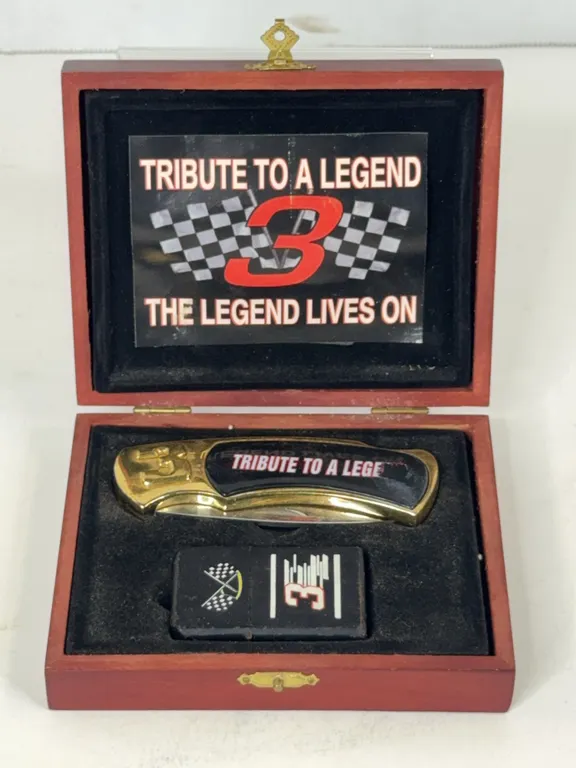 Dale Earnhardt #3 Tribute Pocket Knife and Lighter Set in Box
