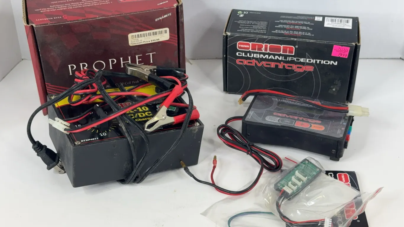 Team Orion Advantage Clubman LiPo and Piranha CX-10 RC Chargers