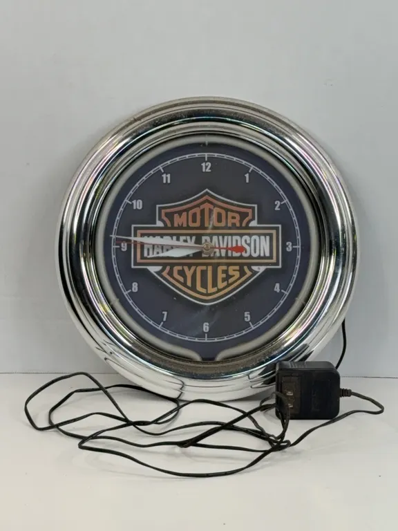 Harley-Davidson Bar & Shield Neon Wall Clock with AC Adapter