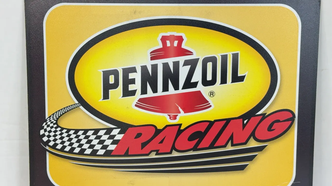 Pennzoil Racing Tin Advertising Sign Desperate Enterprises 2002