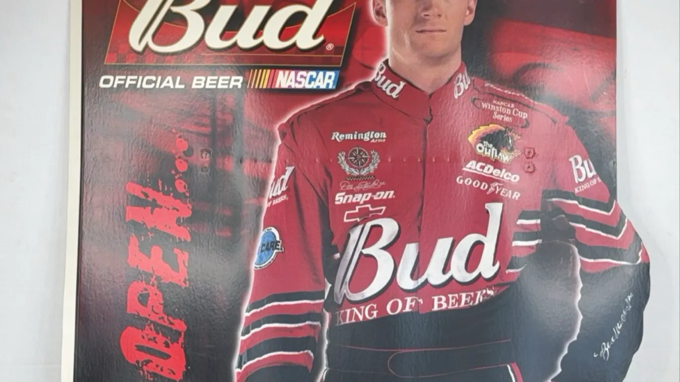 Dale Earnhardt Jr Budweiser NASCAR Cardboard Standee Standup Display