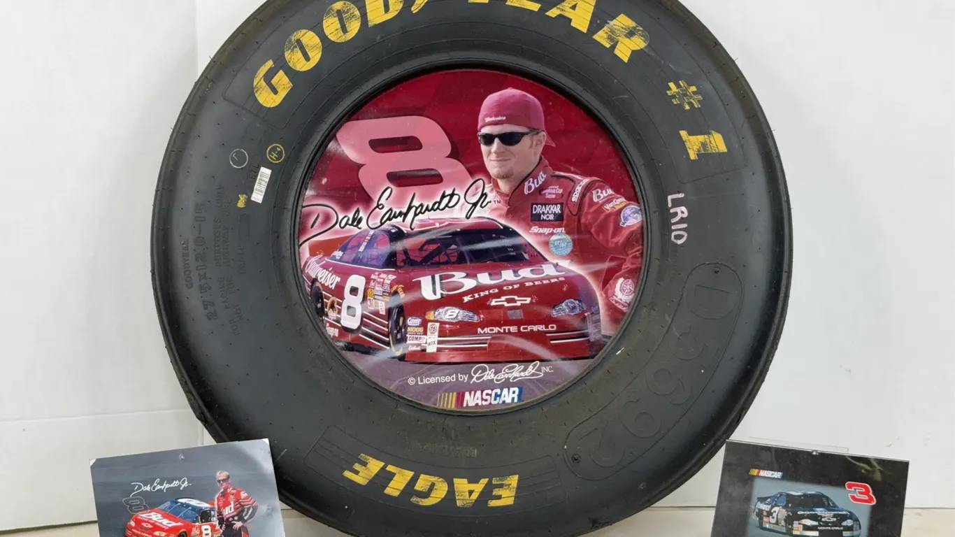 Dale Earnhardt Jr Goodyear Racing Tire Wall Hanging Plaque