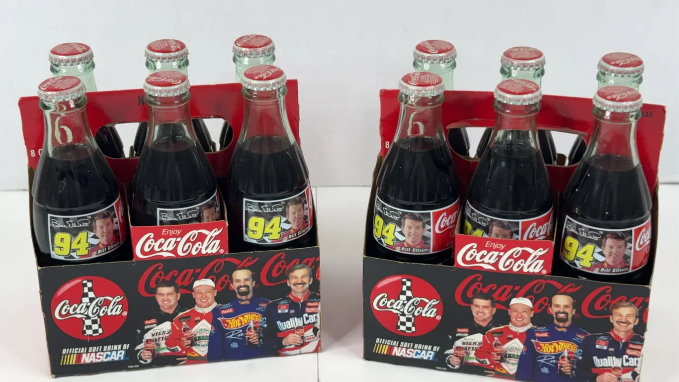 Coca-Cola Classic NASCAR Bill Elliott 94 Commemorative Six-Pack Bottles