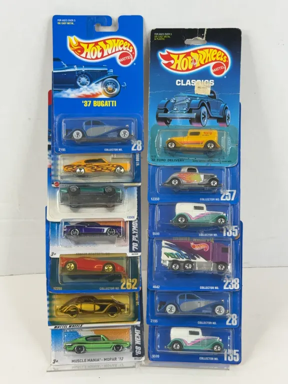 Assorted Hot Wheels Diecast Cars on Blister Cards Lot of 14