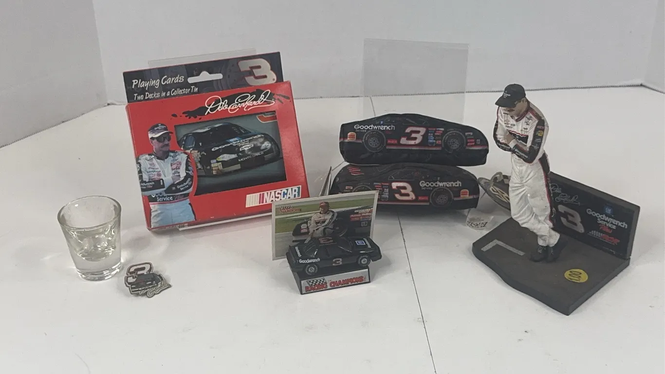 Dale Earnhardt Sr NASCAR Collectibles Lot Figurine Diecast Cards