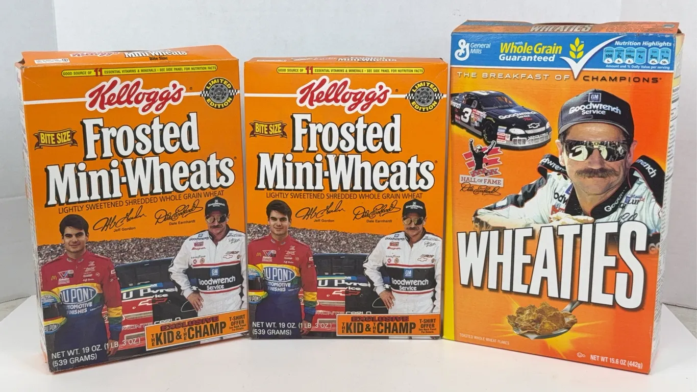 Dale Earnhardt Wheaties and Kellogg's Frosted Mini-Wheats NASCAR Boxes