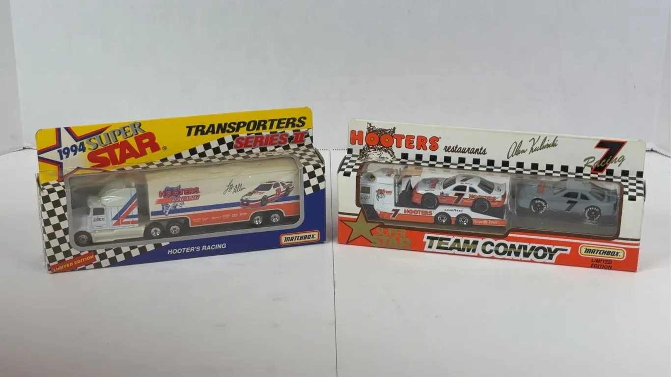 Matchbox Hooters Racing Transporters Alan Kulwicki Loy Allen Lot