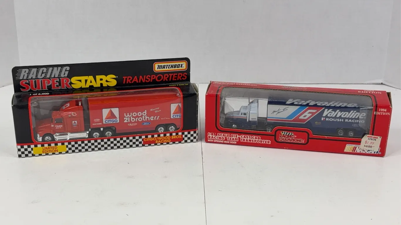 Die-Cast NASCAR Transporters Matchbox Citgo And Racing Champions Valvoline