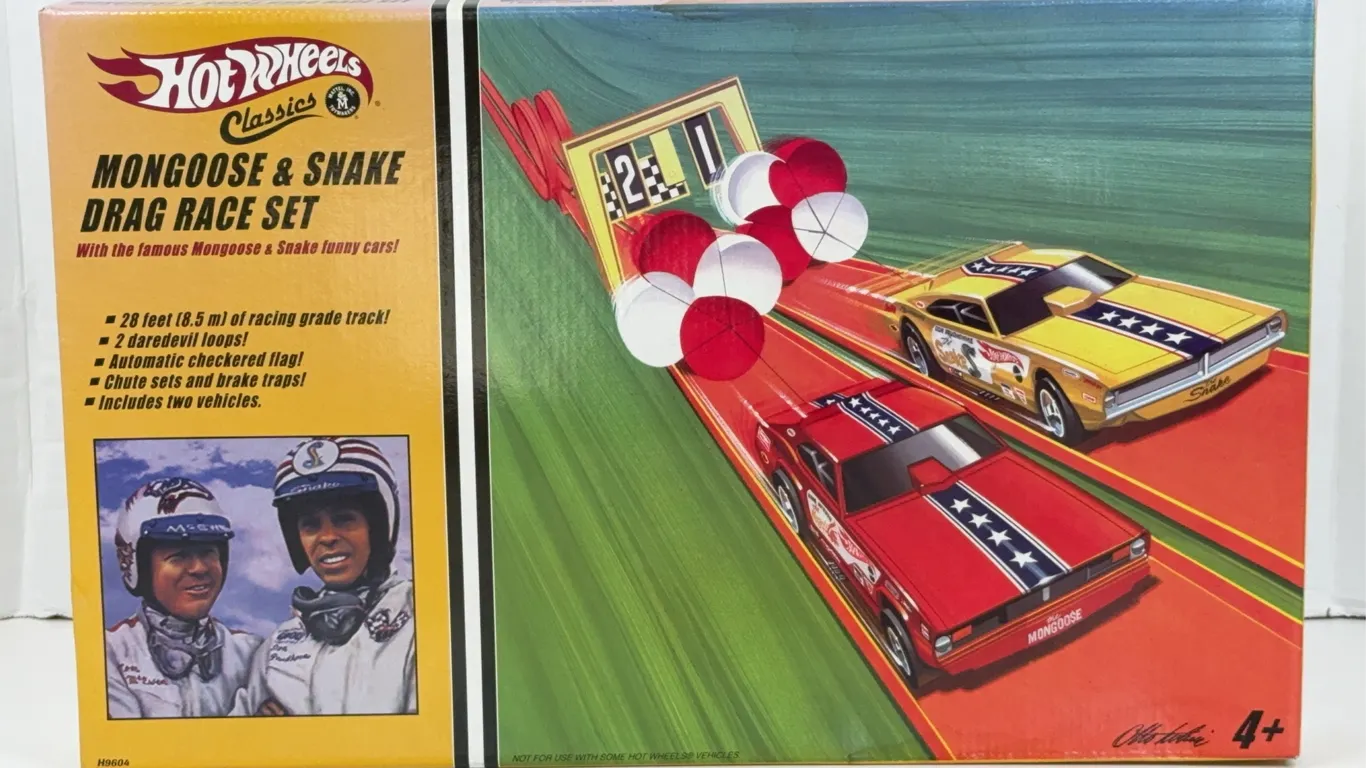 Hot Wheels Classics Mongoose and Snake Drag Race Track Set H9604