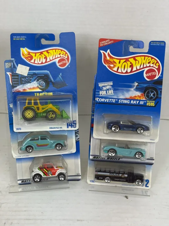Hot Wheels 1990s Die-Cast Vehicles Group of Six