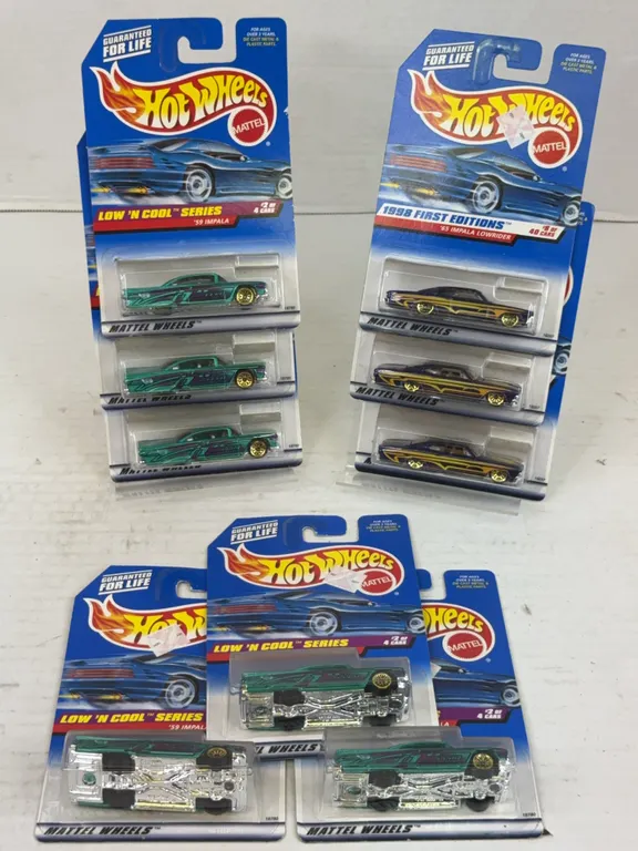 Hot Wheels 1998 Impala Lowrider Die-Cast Car Lot of Nine