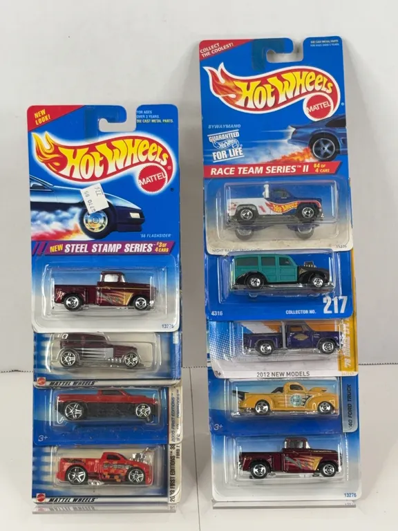 Hot Wheels Carded Die-Cast Trucks and Cars Lot of Eight