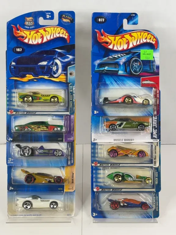 Hot Wheels Diecast Car Collection Lot of 10 Cards Splittin' Image Tor-Speedo