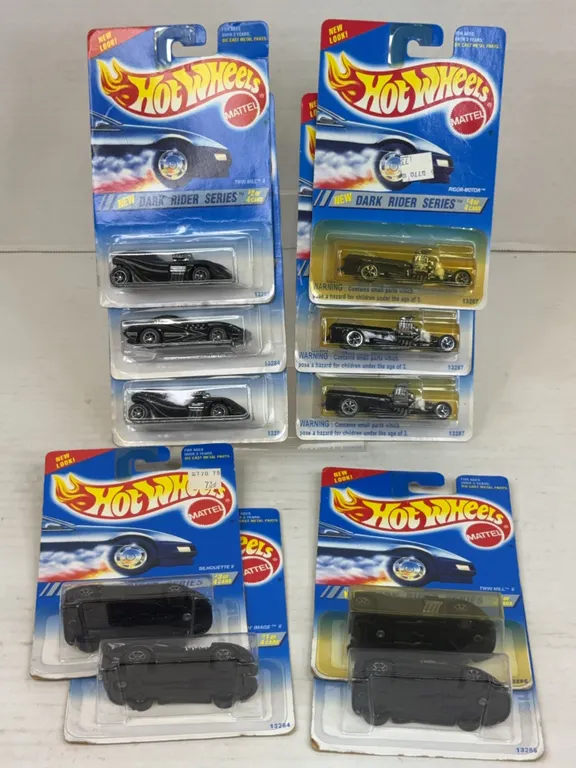 Hot Wheels 1995 Dark Rider Series Diecast Cars Lot of 10