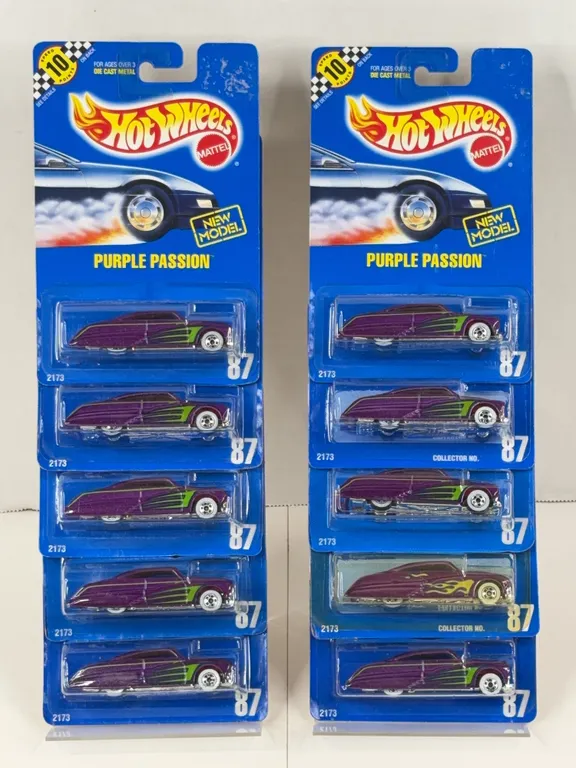 Hot Wheels Blue Card Purple Passion Die-Cast Cars Lot of Ten