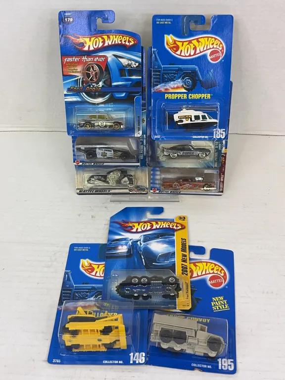 Carded Mattel Hot Wheels Diecast Vehicle Lot of Eight