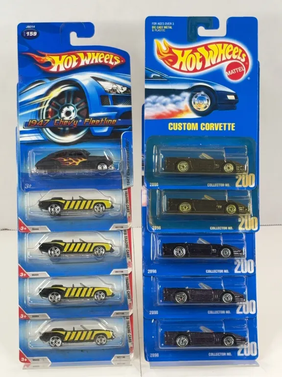 Hot Wheels Diecast Car Assortment Featuring Custom Corvette and 69 Camaro