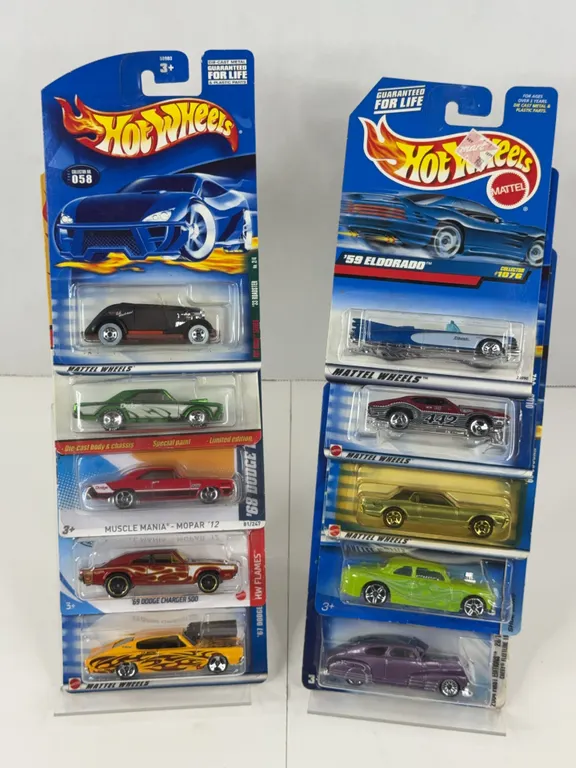 Hot Wheels Die-Cast Cars Lot of Ten Carded Vehicles