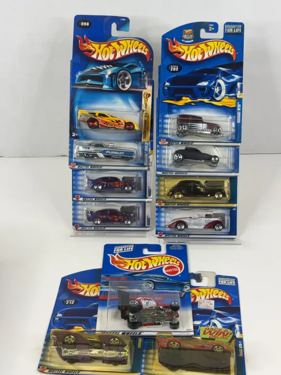 Assorted Hot Wheels Carded Die-Cast Cars Lot of Ten