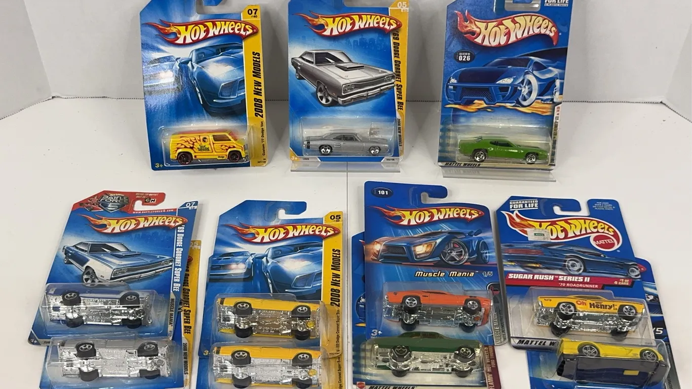 Hot Wheels Diecast Vehicle Collection Featuring Dodge Plymouth and Ford