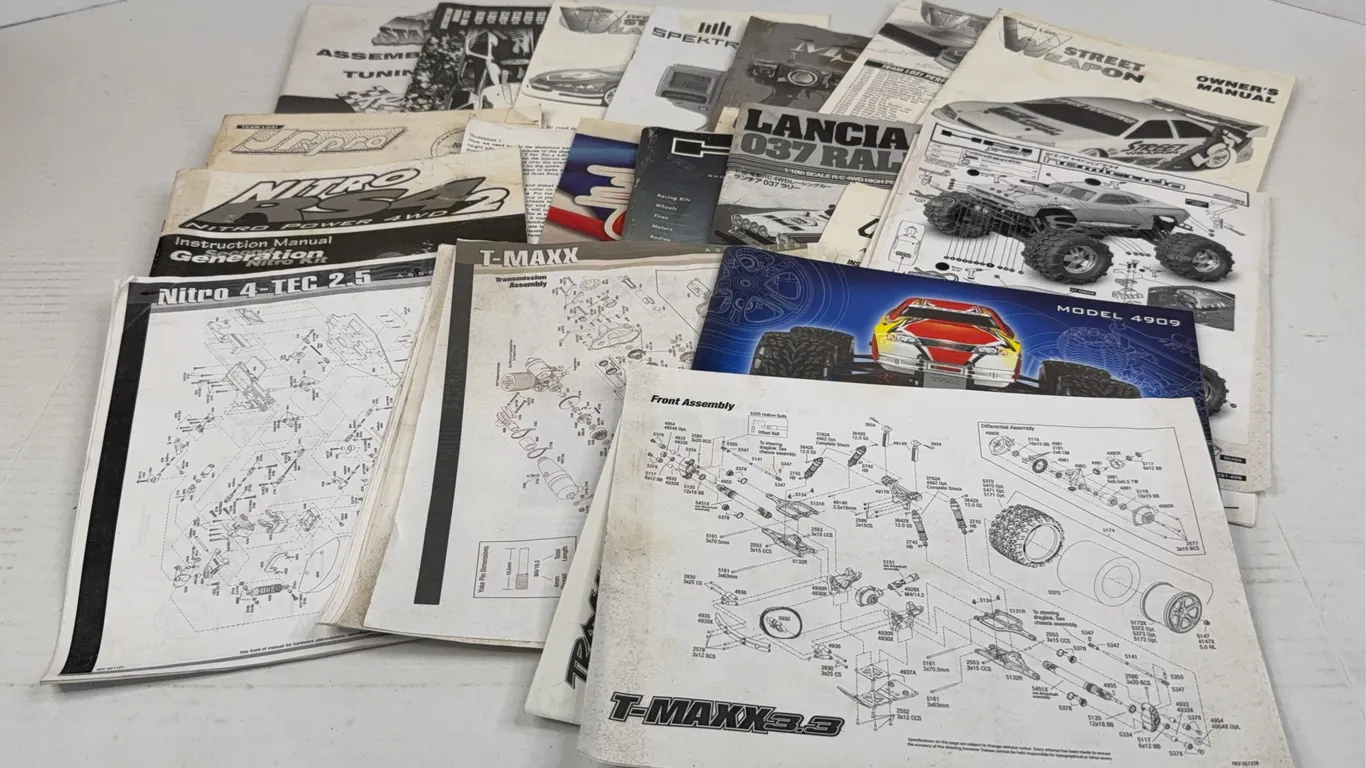 RC Car Manuals Traxxas Losi HPI Tamiya Ephemera Lot