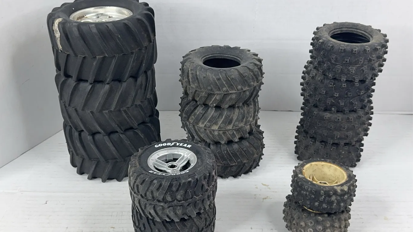 Assorted RC Car Tires and Wheels Including Pro-Line and Goodyear