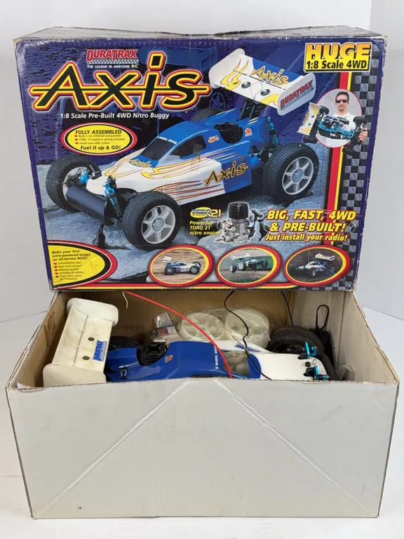 Duratrax Axis 1:8 Scale 4WD Pre-Built Nitro RC Buggy with Box