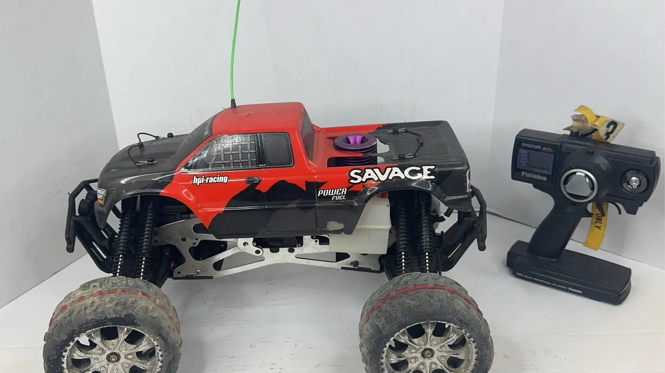 HPI Savage Nitro RC Monster Truck With Futaba Magnum 2PL Transmitter