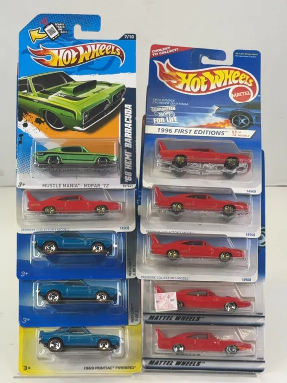 Hot Wheels Die-Cast Vehicle Lot Charger Daytona Firebird Barracuda