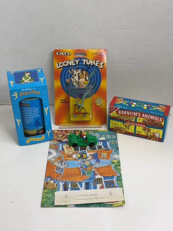Collectible Looney Tunes ERTL Die-Cast Disney Burger King Toys and Nabisco Box