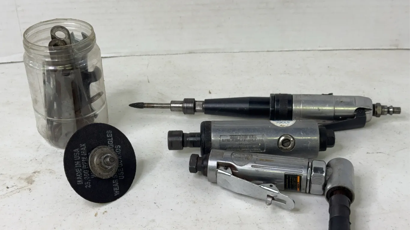 Pneumatic Die Grinder Lot Featuring Aro Benato Central Pneumatic Tools