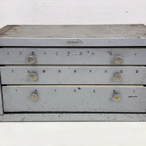 Huot 3 Drawer Metal Drill Bit Cabinet With Contents