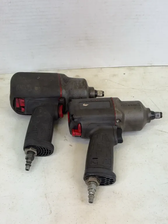Pair of Ingersoll Rand Titanium Air Impact Wrenches Pneumatic Tools