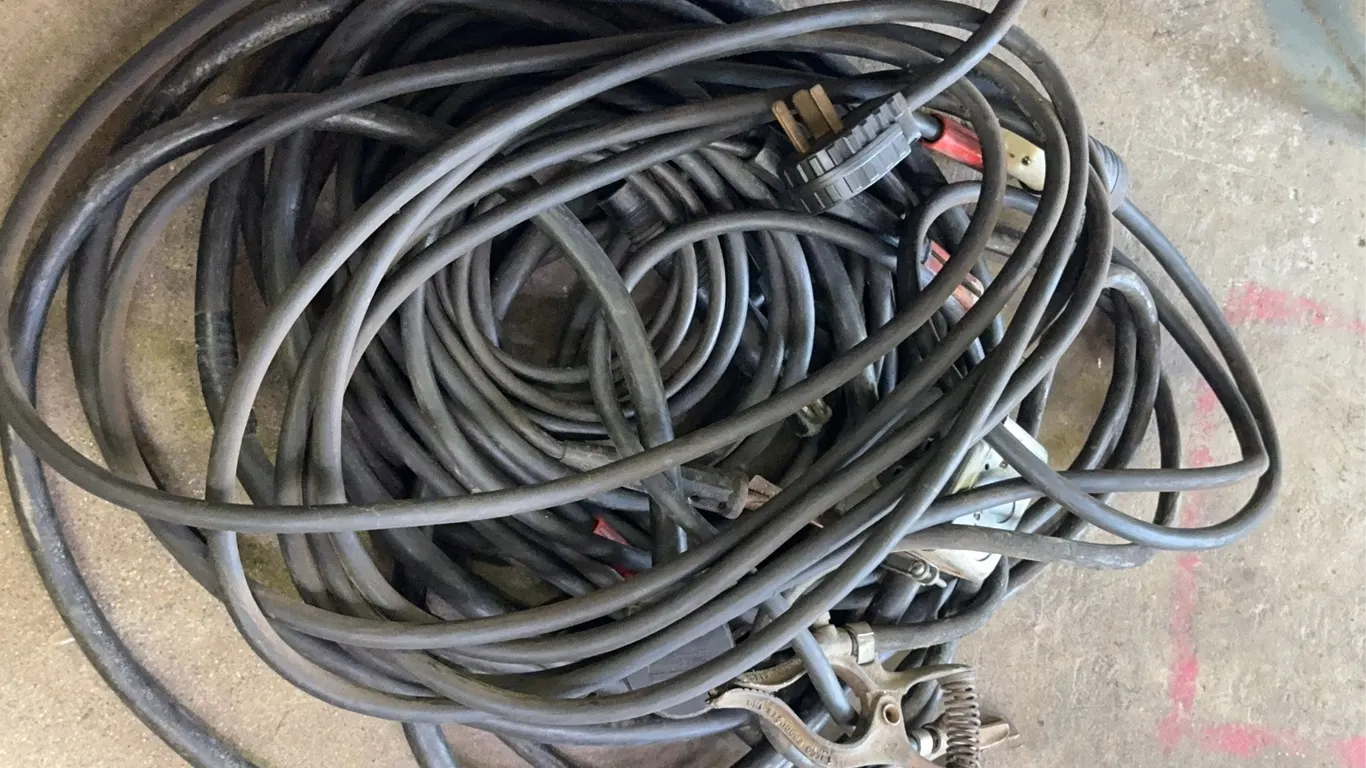 Heavy Duty Welding Cables With Tweco Ground Clamps and Power Cord