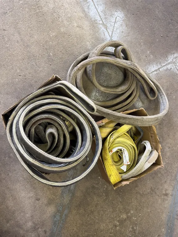 Assorted Heavy Duty Cargo Ratchet Straps and Webbing Slings Lot