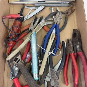 Assorted Hand Tools with Empire Torpedo Level and Pliers