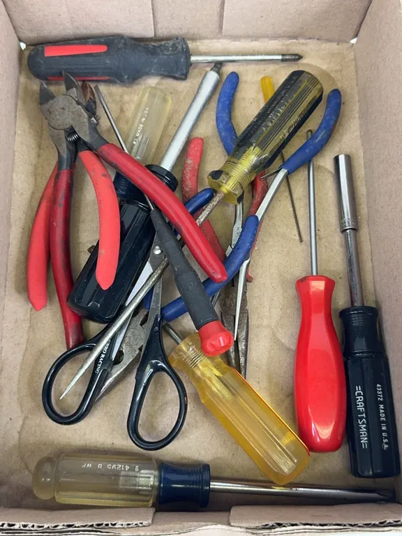 Assorted Hand Tools Lot Featuring Craftsman Screwdrivers Pliers and Cutters