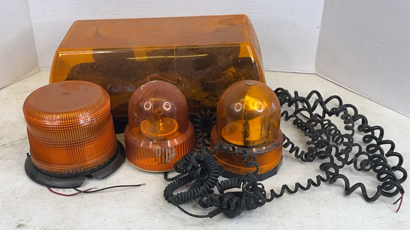 Amber Emergency Warning Beacon Lights and Mini Light Bar Lot