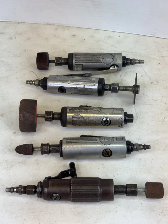 Assorted Pneumatic Straight Die Grinders Including Cleco and Jet