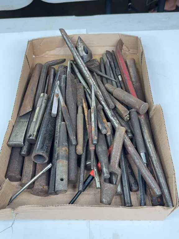 Assorted Metal Punches Cold Chisels and Hand Tools Lot