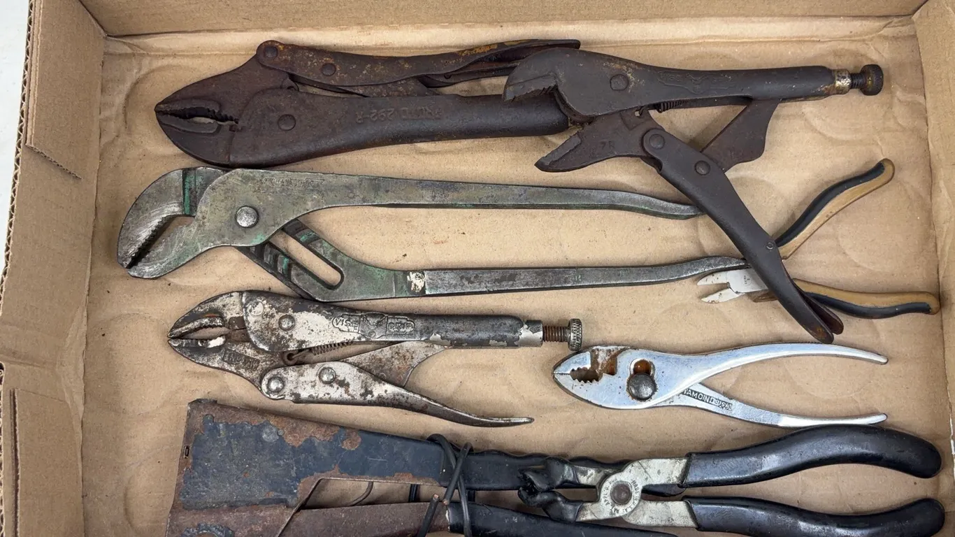 Assorted Locking and Hand Pliers Including Vise-Grip Proto Diamond