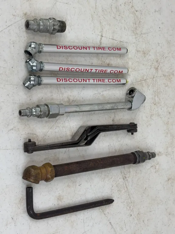 Assorted Tire Pressure Gauges Air Chucker Fittings and Feeler Gauge