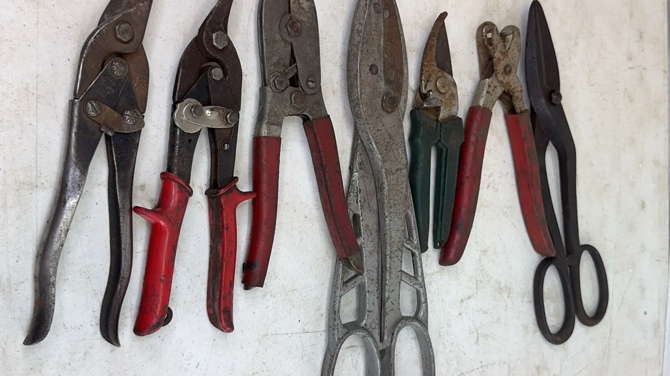 Assorted Sheet Metal Aviation Tin Snips Wiss Cutters Collection