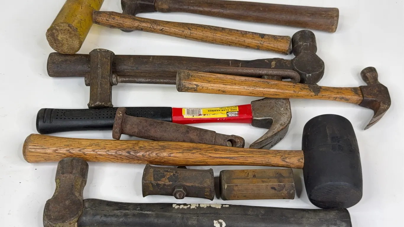Assorted Mallets Ball Peen and Claw Hammers Hand Tool Lot