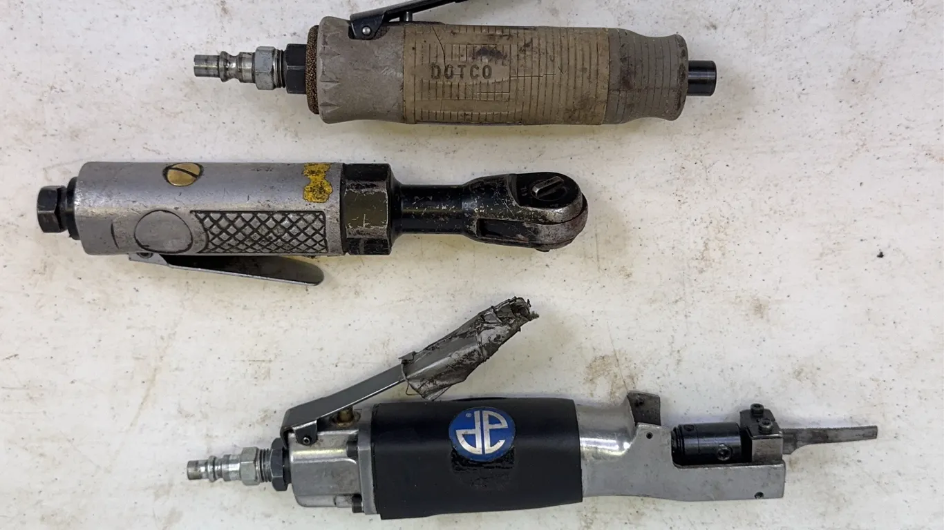 Dotco Cooper Die Grinder Central Pneumatic Ratchet and Air Body Saw Lot
