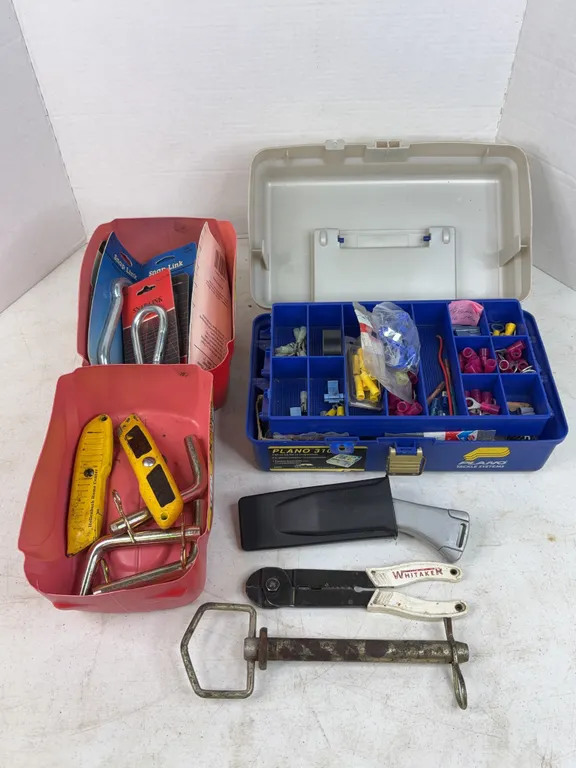 Assorted Hardware Plano Tackle Box Hitch Pins Wire Connectors