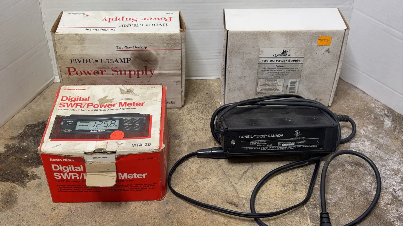 RadioShack Digital SWR Power Meter and DC Power Supplies Lot