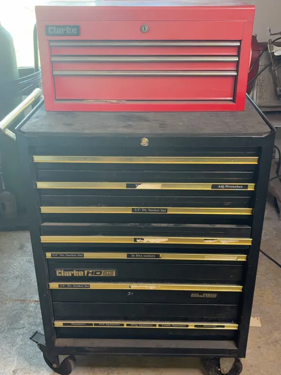 Clarke Rolling Tool Chest with Matching Portable Top Chest Combo