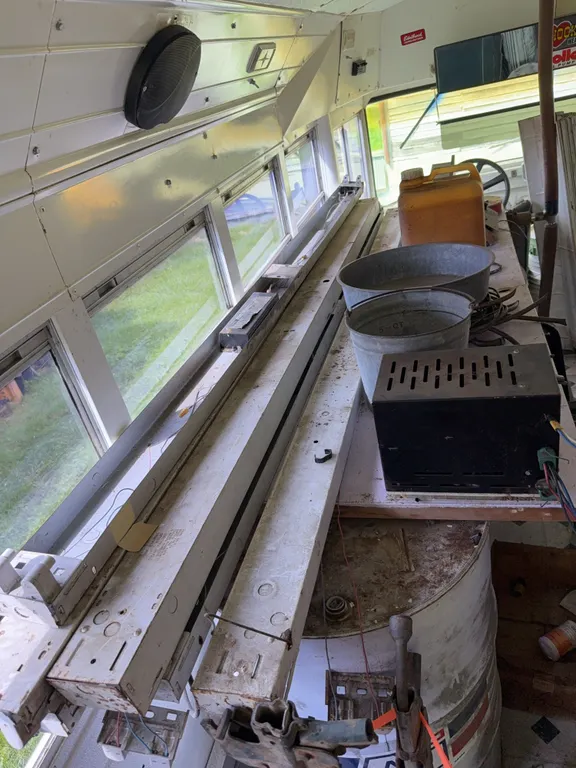Assorted Workshop Contents Including Power Converters and Galvanized Ware